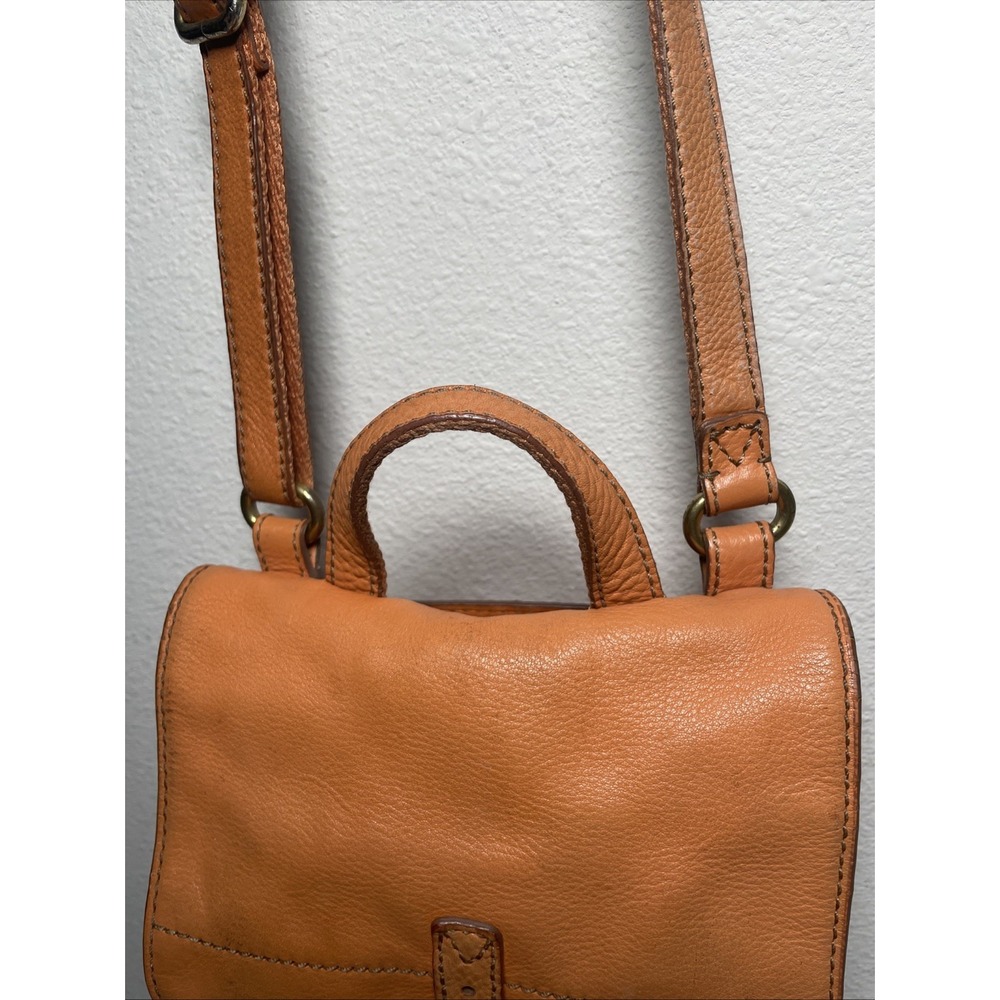Fossil Long Live Vintage Reissue Flap Crossbody bag soft Orange Cowhide leather - Picture 8 of 14